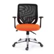 Silla-ejecutiva-cromada-naranja-frente-S-E34